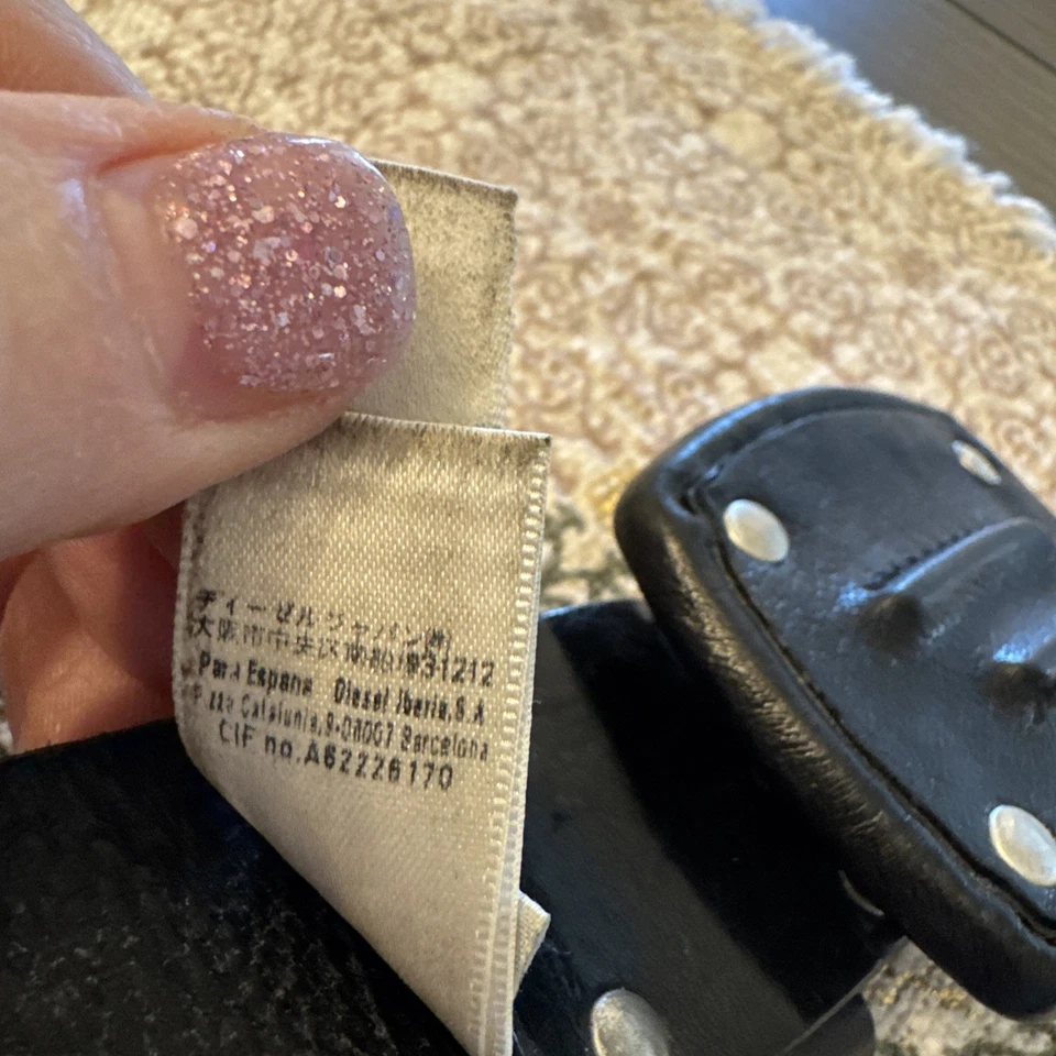 Diesel Streetwear Cinturón Cuero Vintage Negro Hecho en ITALIA 95cm Foto 4 de 4