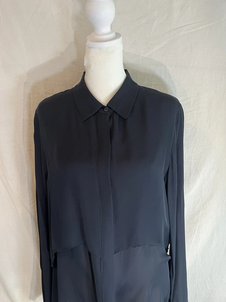 Camisa Theory Mujer Manga Larga, Azul Marino Talla L Nueva Sin Etiquetas Foto 2 de 4