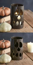 Ghost Face Candle Holder Set of 2 Ceramic Halloween Decor