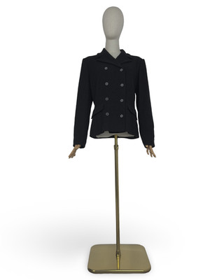 Iblues by Max Mara Double Breasted Jacket Blazer Black Short Size 12 US / 44 It