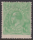 AUSTRALIA KGV - 1915 Single Wmk ½d Bluish GREEN  SG 20 MNH Cv $15 [F7454]