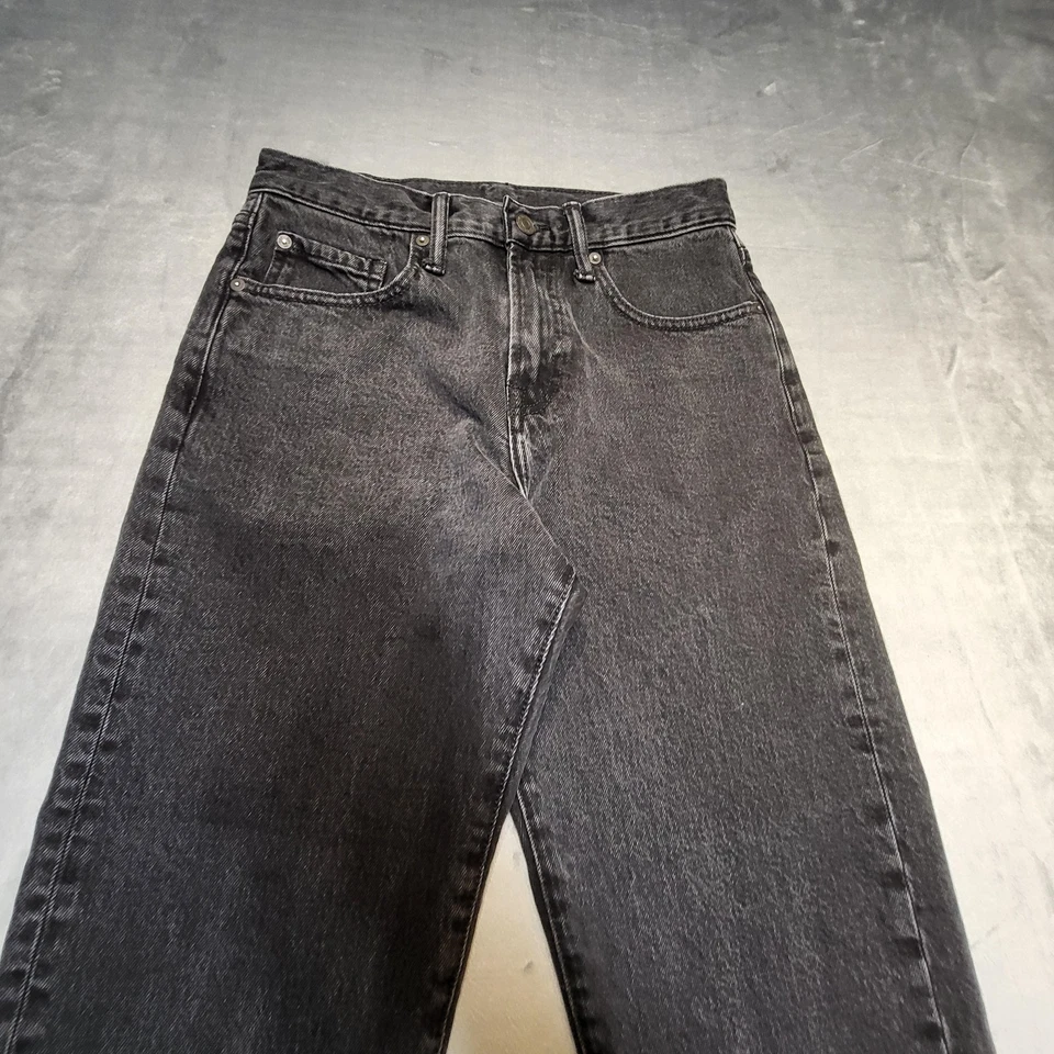 GAP Jeans Mens 28x27 Black Gray Relaxed Taper GapFlex Stretch Denim Tapered - Image 2 of 4