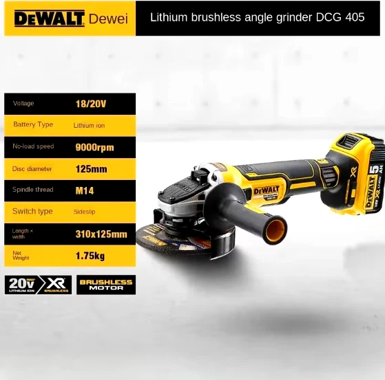 Flex DeWalt Flessibile DCG405 125mm smerigliatrice angolare (NO BATTERIA) 18W - Immagine 2 di 3