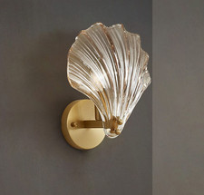 Crystal Shell Brass Wall Sconce Light Fixture (CHLR114)