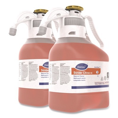 Diversey Stride Neutral Cleaner, Citrus Scent, 1.4 mL, 2 Bottles/Carton