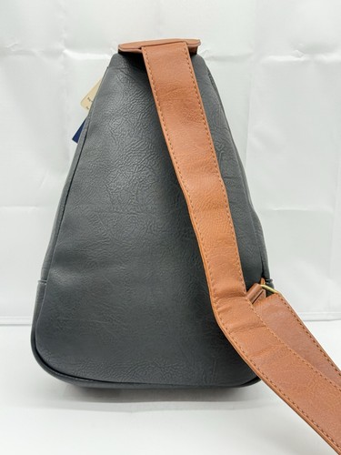 White Mountain Women's Leather Crossbody/Shoulder Bag Backpack - Black/Brown - Picture 7 of 22