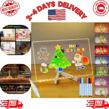 LED Drawing Board for Kids | Light Up Note Board with 10 Modes & 7 Markers