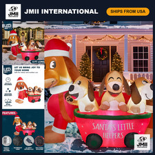 5FT Christmas Puppy Inflatable with LEDs - Self-Inflating Yard Decoration, Indoo