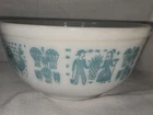 Vintage PYREX Amish Butterprint Turquoise Mixing Bowl White 2.5qt #403
