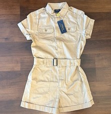 Polo Ralph Lauren Big girls Cotton Twill Utility Romper, size 14. New with tag