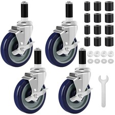 Besitu 5 Inches Prep Table Wheels Set of 4, Expanding Stem Casters Fit for 7/8",