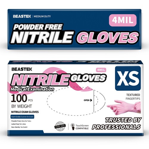 Nitrile Disposable Gloves, 4 mil Powder-Free Latex-Free Medical Food Grade Cl...