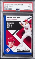 2019 PANINI CHRONICLES BLUE #37 MIKE TROUT #/50 PSA 9