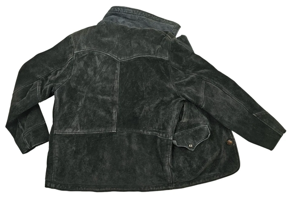 *HOT VTG 70's Men's SCHOTT @ WESTERN PARKA LINED SUEDE LEATHER BLACK Jacket 38 M - Image 4 of 4