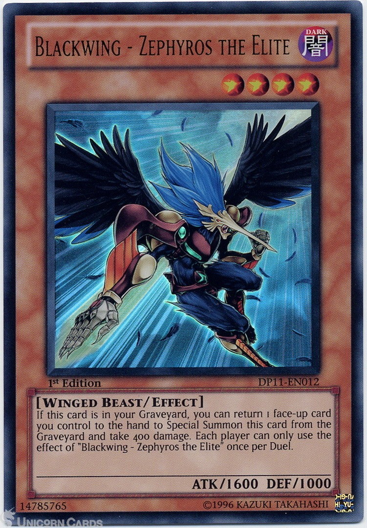 DP11-EN012 Blackwing - Zephyros the Elite Ultra Rare 1st Edition YuGiOh Card