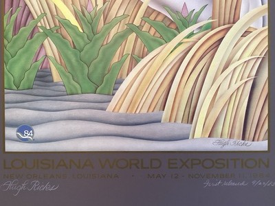 World Expo Rare Hugh Ricks HAND SIGNED & DATED Louisiana 1984
