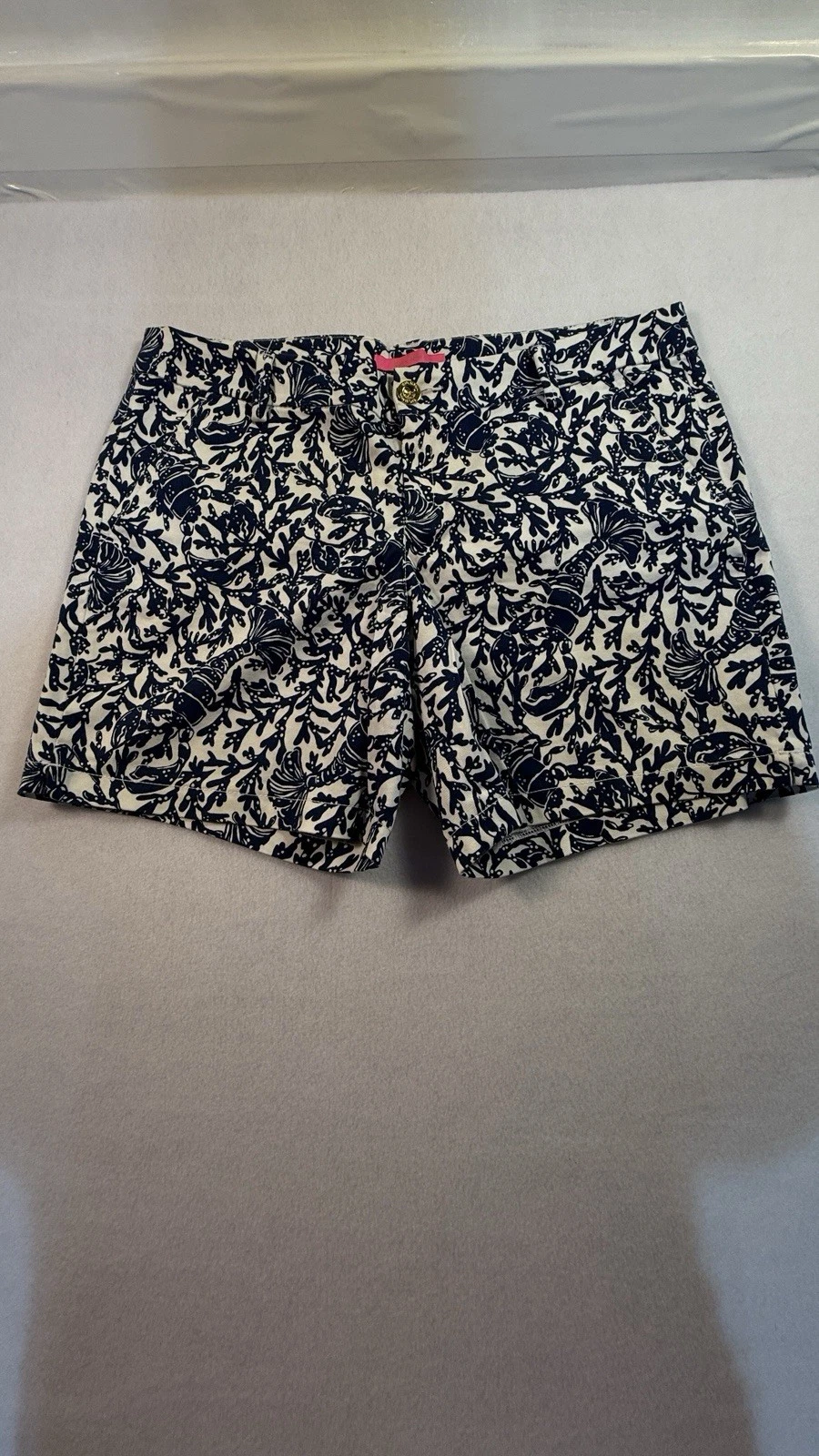 Lilly Pulitzer Jayne Shorts Lobster Krillin' It Oyster Bay Blue Size 14