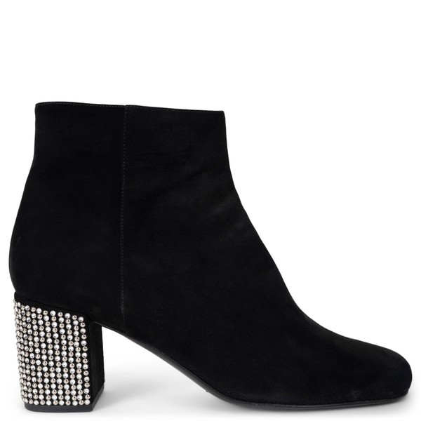 73590 authentische Saint Laurent schwarze Wildleder BABYS 70 CRYSTAL STIEFELETTE Schuhe 39,5