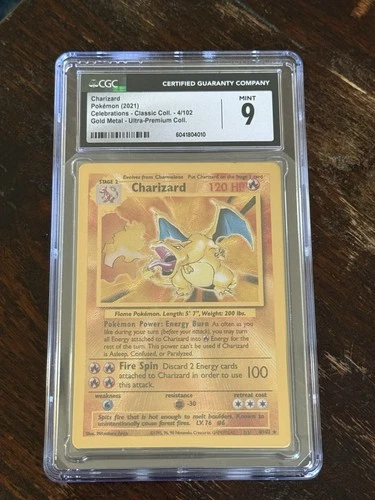 Charizard #4/102 Pokemon Celebrations Gold Metal Ultra Premium Collection CGC 9