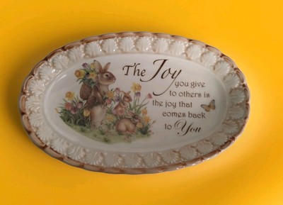 Easter Traditions '' The Joy You Give To Others...'' Ceramic Plate Trinket Dish