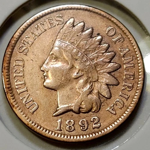1892 Indian Head Cent - VF/XF Details: Cleaned