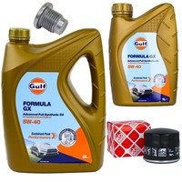 MotoröL Filter Set Gulf Formula GX 5W-40 6 Liter + Schraube FüR Renault Megane I