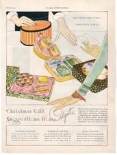 1925 Colgate Christmas Gift Boxes Ad Perfume Cosmetics Wertzel Art Deco Ad