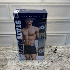 TOMMY HILFIGER 3 Pack Classic Premium Boxer Briefs Black/Gray Sz XL 40-42 NEW