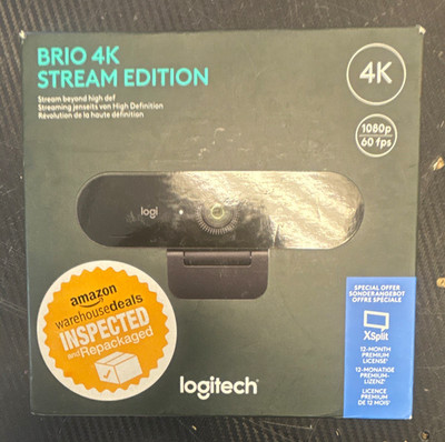 Logitech BRIO 4K Stream Edition Webcam 4K Video 1080p 60fps with HDR