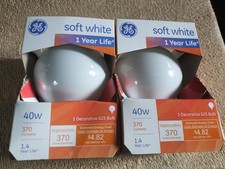 2 New GE 40w Soft White Decorative G25 Bulb Globe 90879
