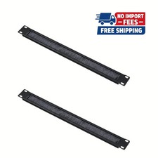 2 Pack 1U Brush Panel Cable Management 19in Rack Mount High Density Universal