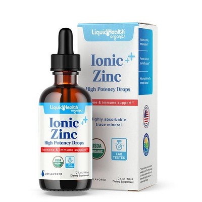 LIQUIDHEALTH USDA Organic Ionic Zinc High Potency 2 Fl Oz (Pack of 1), Clear 
