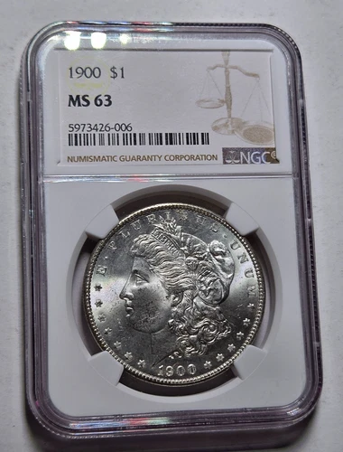 1900-P MORGAN Silver $1 Dollar Coin ~ NGC Certified Mint State MS63 ~ BUnc ~ NR