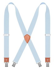 CEAJOO Mens Suspenders 1.4 Inch X-Back Adjustable 43" : 24"- 43", Light Blue