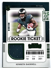 ROOKIE CARD KENNETH GAINWELL Eagles 2021 Contenders ROOKIE TICKET JERSEY PATCH