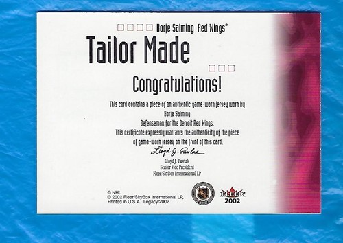 2001-02 FLEER LEGACY TAILOR MADE LOT 3 DIF TONY ESPOSITO DENIS SAVARD SALMING GU - Picture 4 of 6