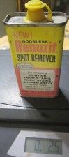 4 oz ad Can tin Renuzit Spot Remover ,partially Full, Pink Yellow Ad VTG