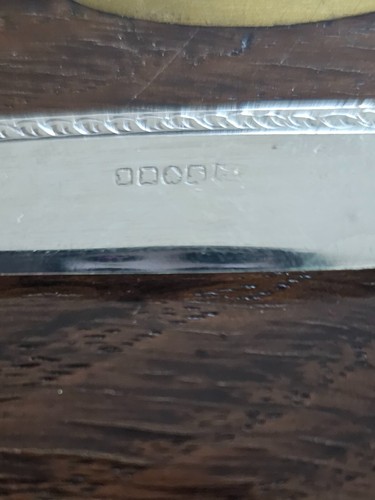 Antique Silverware British Metal Bone Handle Hors d'oeuvre Set in Oak Case Rare - Picture 8 of 9
