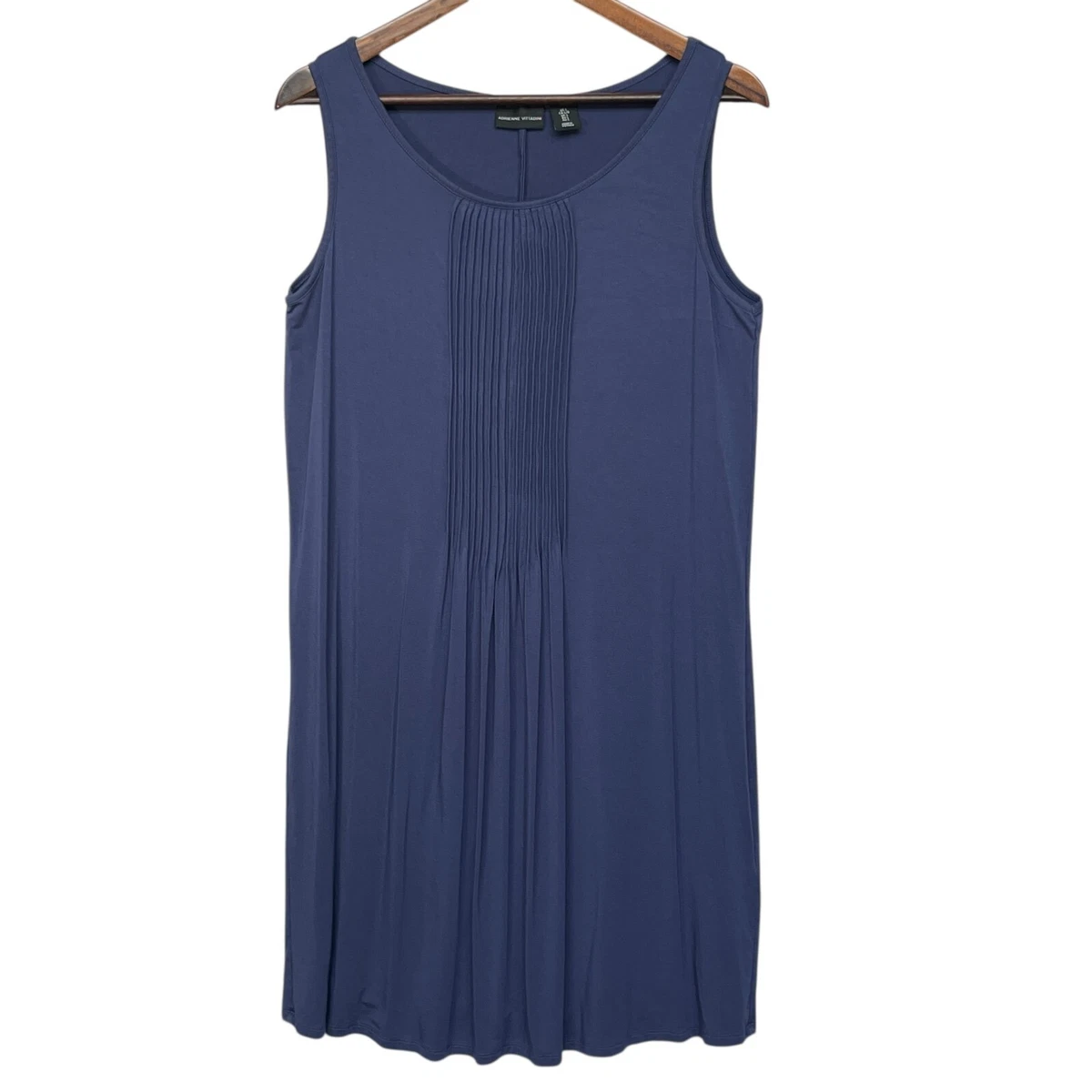 adrienne vittadini blue dress Adrienne Vittadini Dress Women's S Blue Linen Sleeveless Lace Up VNeck Lagenlook