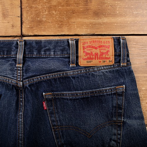 Vintage Levis 505 Jeans 38 x 34 Stonewash Straight Blue Red Tab Denim - Picture 4 of 9