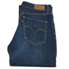 Pantalon en jean bleu taille moyenne Levi's jambes droites pour femmes, ferme...