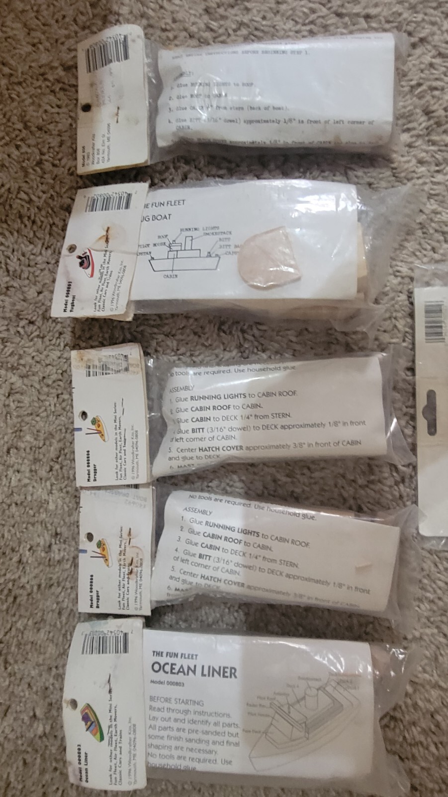 6 Vintage Various Wood Boat Kits And Lobster Trap eBay