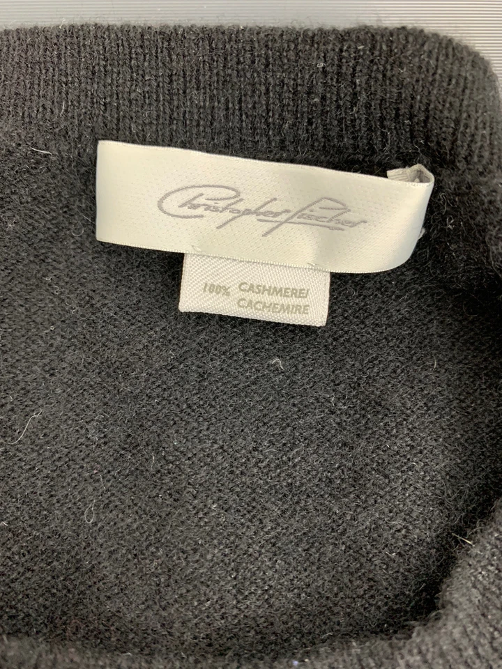 Suéter Christopher Fischer 100 % cachemir negro para mujer talla S/P ligero Foto 2 de 4