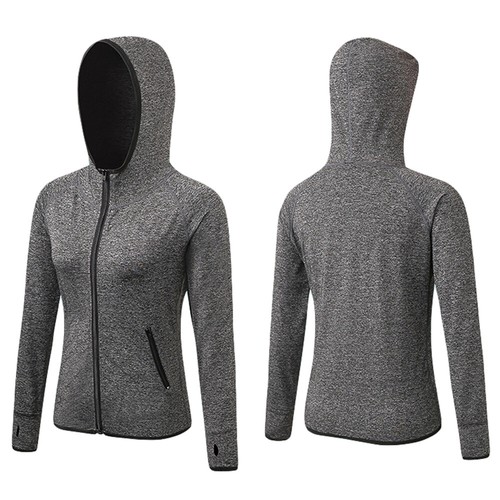Women Zipper Stretch Hoodies Sweatshirts Activewear Fitness Sports Coat Jacket - Picture 6 of 17