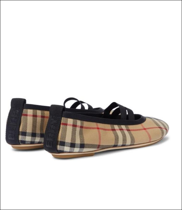 New Auth BURBERRY Shoes Flat Ballerina Grace Women Logo Check Canvas EU37 NWOB thumbnail 11