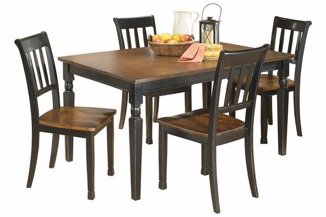 Whitesburg 8 Pc Cottage Style Two Tone Dining Table Side Chairs