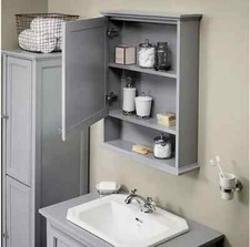 BATHSTORE SAVOY MIRROR WALL CABINET - GUN METAL GREY