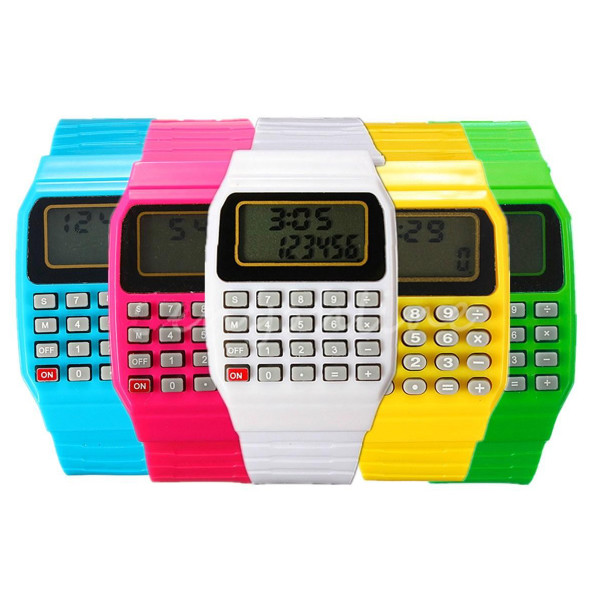 Fishtec - Orologio digitale calcolatrice 2 in 1 - Visualizza temperatura, ora, data - Funzione sveglia disponibile - Alimentazione: 2 batterie a bottone AG13 (incluse) - 13,7 x 9,4 x 3,6 cm