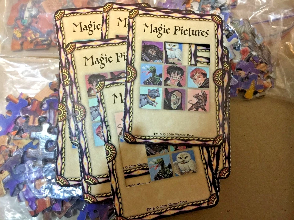 Rompecabezas Mágico Harry Potter Usado Incompleto 3 Rompecabezas de Dos Caras y Cartas Mágicas Foto 3 de 4