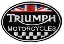 Embroidered Iron on patch Triumph Motorcycles Biker British Racing